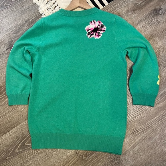 J.crew Collection Punk Floral Cashmere Sweater Medium - Picture 3 of 7